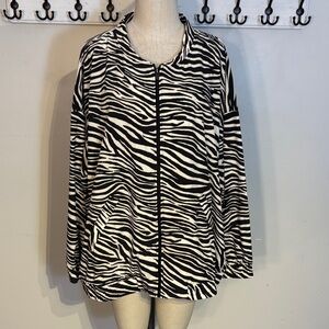 Active Zone Zebra Pattern Bomber Jacket NWT Size 3X